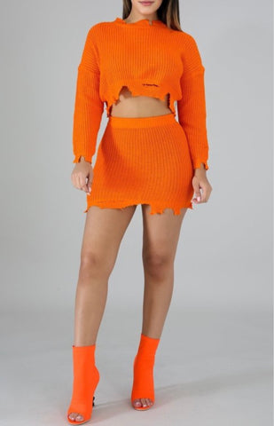 Rugged Oranges 2pc Skirt Set